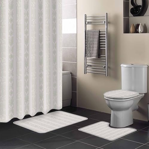 ZOE GARDEN Boho Sage Green Bathroom Set with Curtain Rug and Accessories
