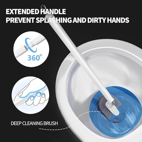 QICI 2-Piece Toilet Brush with Wall Mounted Holder