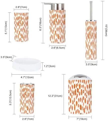 Boho Leopard Print Bathroom Accessory Set 6 Piece 1