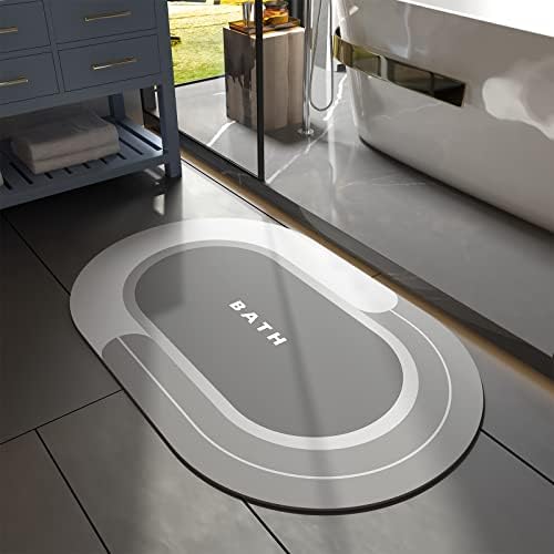 MontVoo Quick Drying Grey Bath Rug 17x27