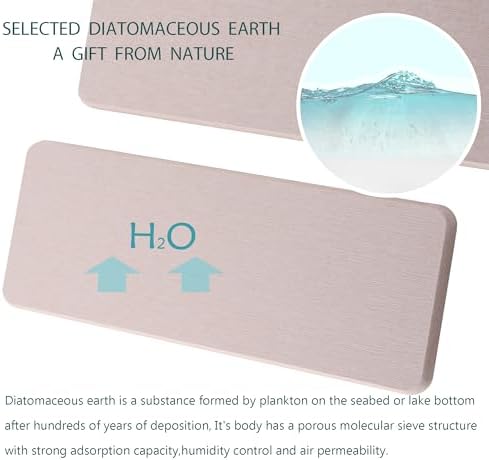2 Pcs Water Absorbing Diatomite Stone Trays Light Gray Kitchen Bathroom Use