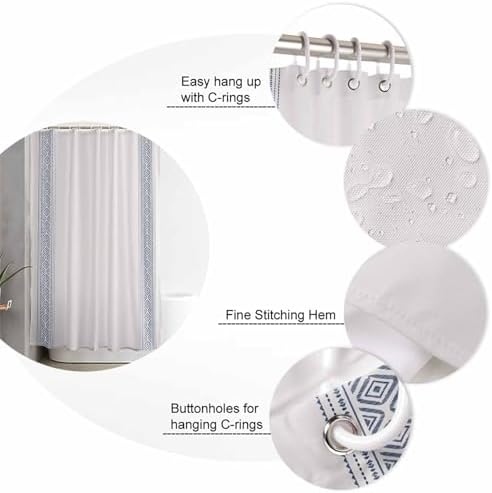 ZOE GARDEN Blue Striped Bathroom Set with Rug and Accessories