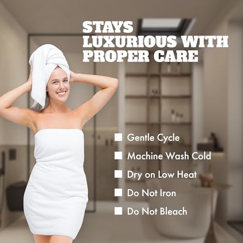 Wealuxe White Bath Towel Set of 4 - 27x54 Inch