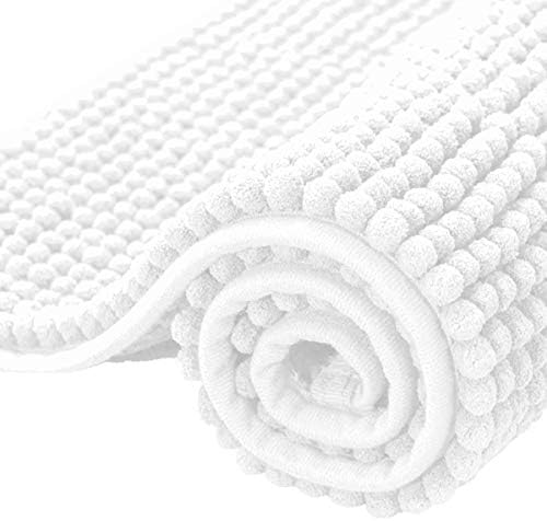 SUBRTEX Soft Chenille Bath Rug - 16 x 24 White