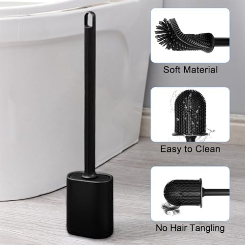 JIMACRO Soft Toilet Brush with Non-Slip Handle