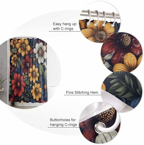 ZOE GARDEN Flower Floral Bathroom Set with Rug and Accessories