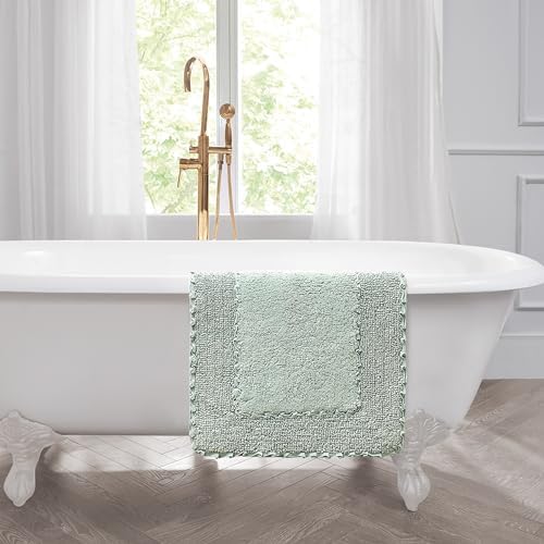 Laura Ashley Ruffle Border Cotton Bath Rug Sage Green 17x24