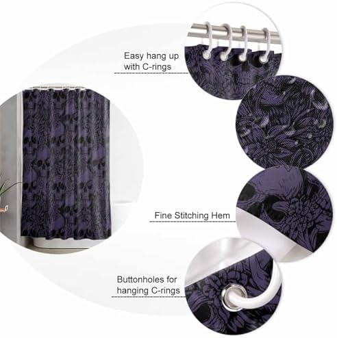 ZOE GARDEN Halloween Bathroom Set with Curtain Rug and Hooks 1
