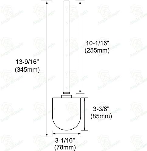 Angle Simple Toilet Brush Set 3PCS with Stainless Steel Handle