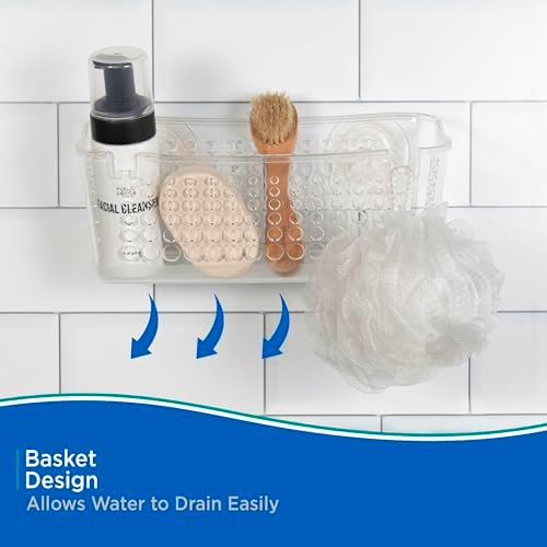 Kenney Suction Cup Clear Shower Basket Caddy