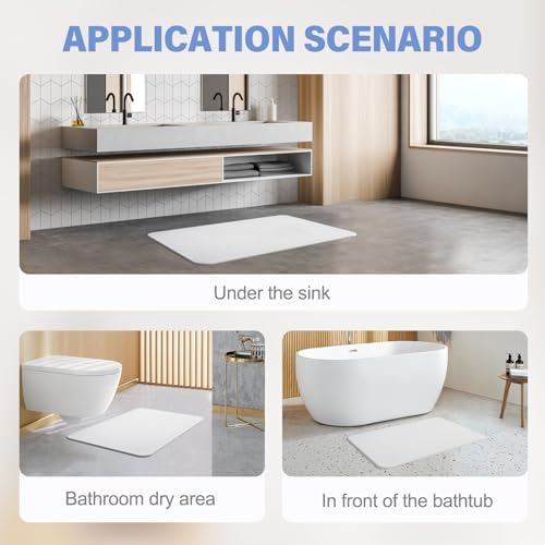 Aimissk Chenille Bath Mat Non Slip 16x24 Inch