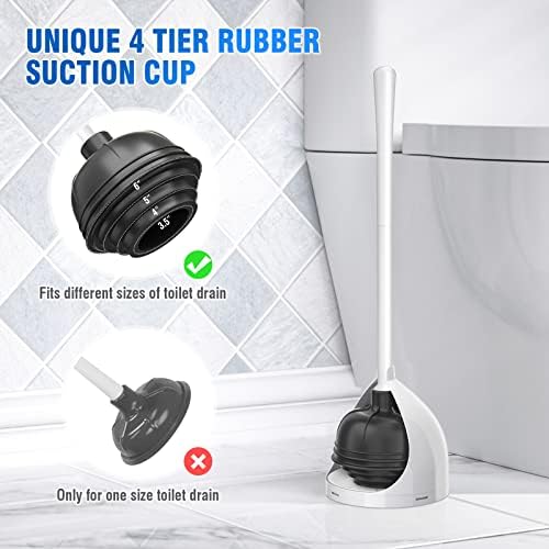 UPTRONIC 3 Pack Toilet Brush and Plunger Set