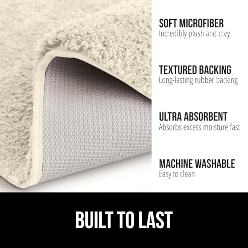 Gorilla Grip Premium Luxury Bath Rug Ivory 36x24