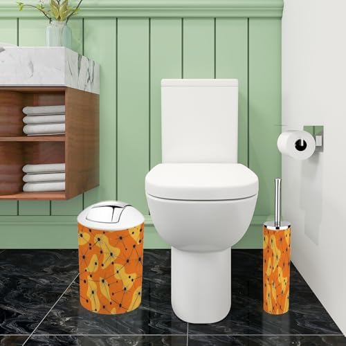 Boho Vivid Orange Bathroom Accessory Set 6 Piece