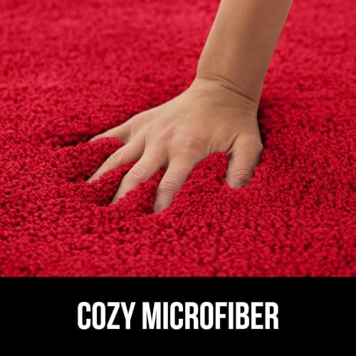 GORILLA GRIP 24x17 Bath Rug 175x15 Toilet Cover Set Red