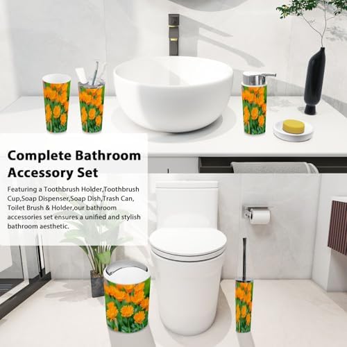 Boho Flower Bathroom Accessories Set of 6