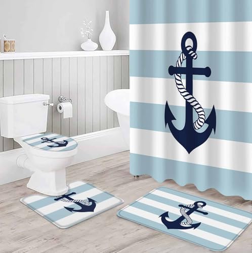ZOE GARDEN Anchor Striped Bathroom Set