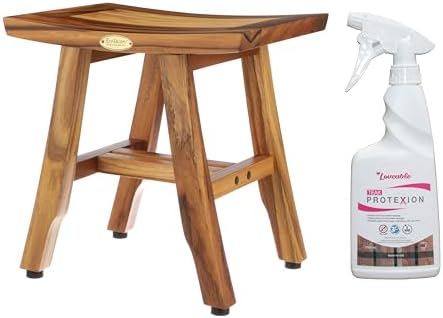 EcoDecors Teak Shower Shaving Foot Rest with Sealer