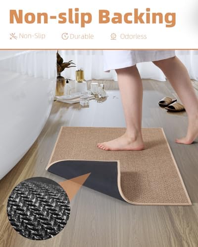 PADOOR Non-Slip Bath Mat with Braided Design