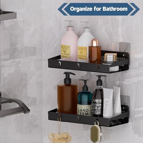 Raweao Shower Caddy Organizers 2 Pack Black