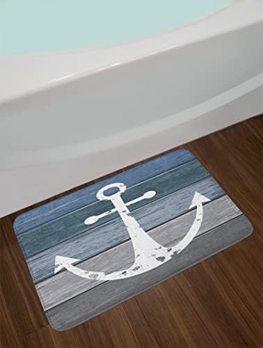 Ambesonne Anchor Bath Mat - Nautical Style 302 x 20 Plush Mat