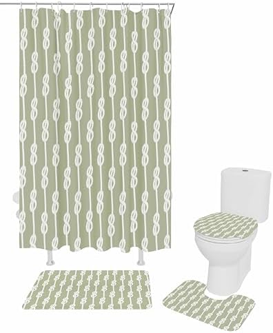 ZOE GARDEN Sage Green Knot Bathroom Set 1