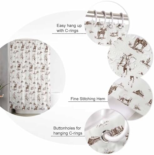 Western Cowboy Bathroom Set with Shower Curtain and Rug