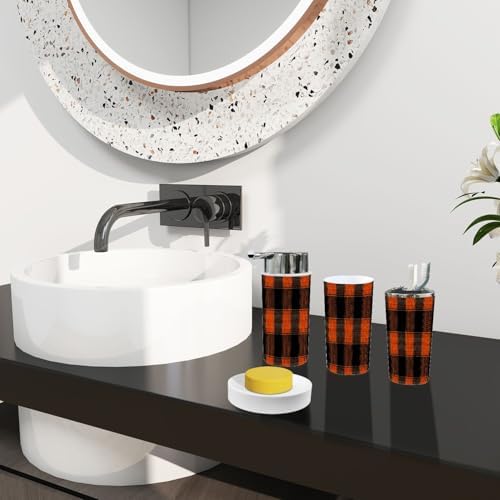 Boho Plaid Bathroom Accessory Set 6 Piece