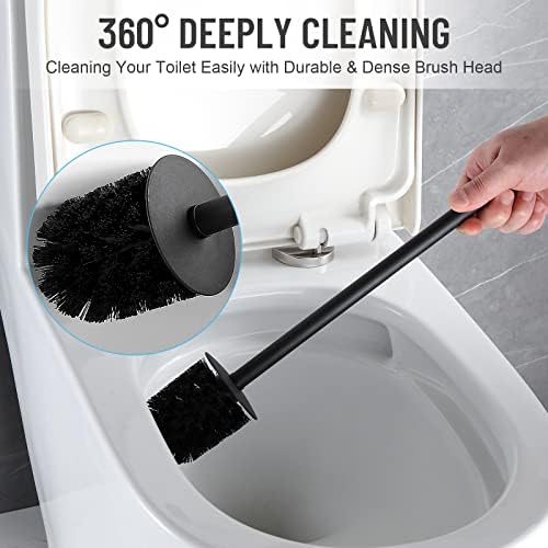 BVL Toilet Brush with Stainless Steel Handle and Holder