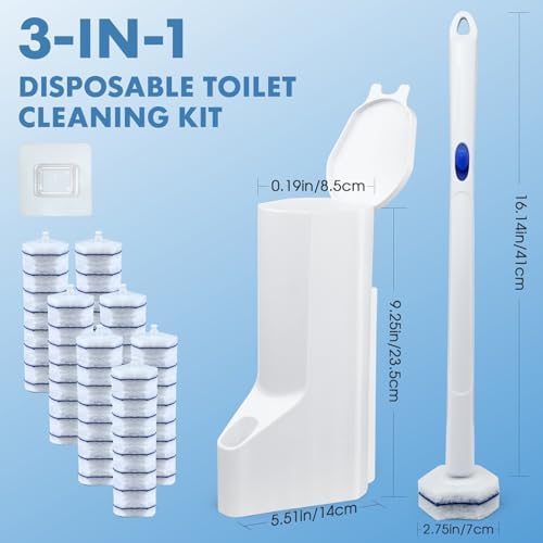 COBETE Toilet Brush Wand Kit with 56 Refills 1