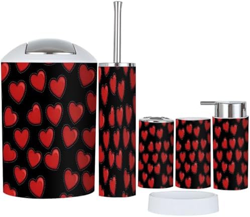 Boho Bathroom Accessory Set 6 Piece Modern Design
