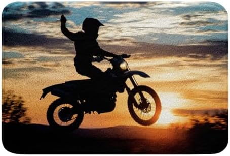 Erosebridal Dirt Bike Sunset Bath Rug 16X24