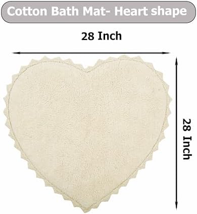 Royal Blaze Heart Shaped Bath Mat Reversible Cotton Bath Rug 28x28