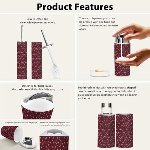 Boho Star Bathroom Accessory Set 6 Piece