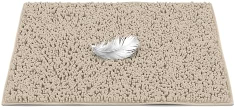 MAYSHINE Plush Chenille Bath Mat 24x17 Beige