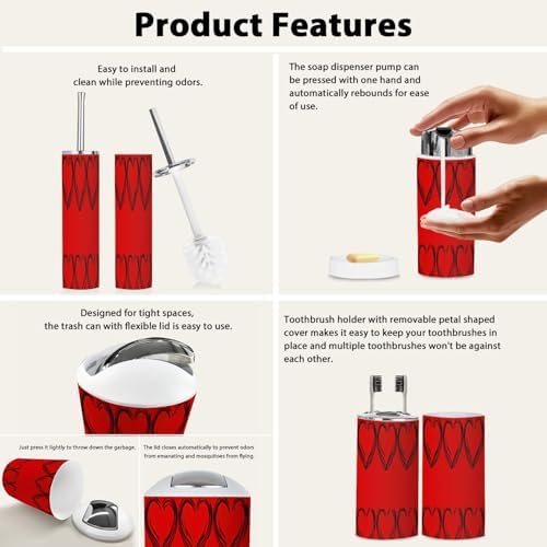 Boho Modern Bathroom Accessory Set 6 Piece 1