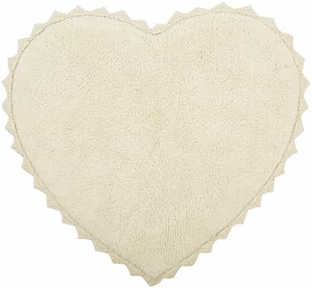 Royal Blaze Heart Shaped Bath Mat Reversible Cotton Bath Rug 28x28