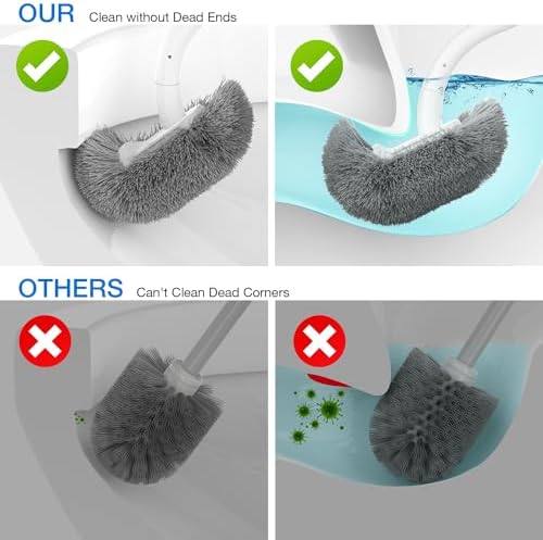 OSCIOSS Toilet Cleaner Brush Set 2 Pack Wall Mounted