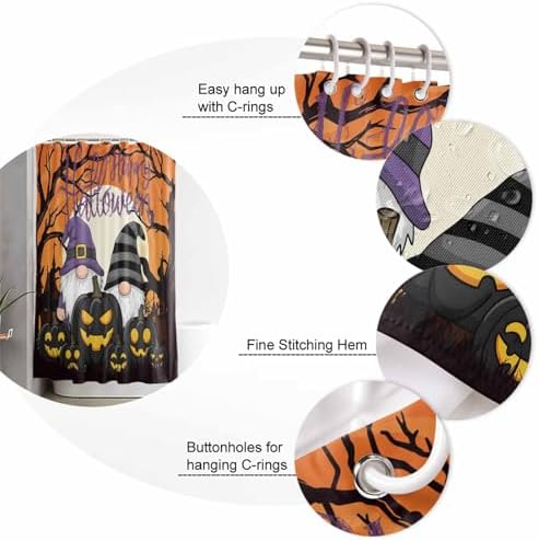 ZOE GARDEN Halloween Bathroom Set with Curtain Rug Accessories