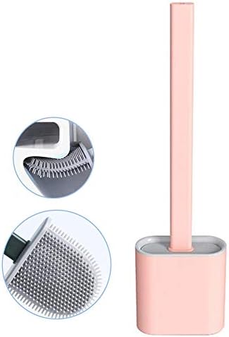 Nutteri Silicone Flex Toilet Brush with Holder Pink