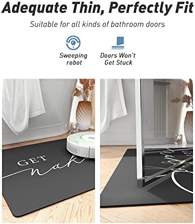 Tchdio Bath Mat - Quick Dry Non Slip Ultra Thin 17x24 Black