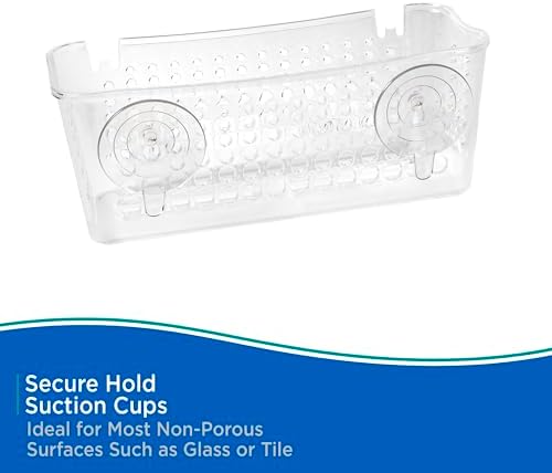 Kenney Suction Cup Clear Shower Basket Caddy