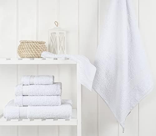 Cotton Paradise 6 Piece White Towel Set 1