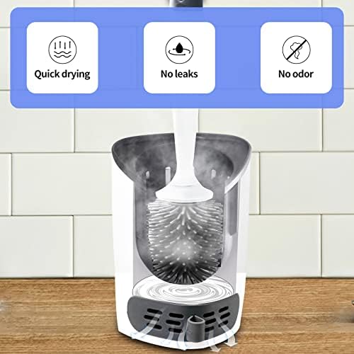 Silicone Toilet Brush with Refillable Design and Soft Bristles