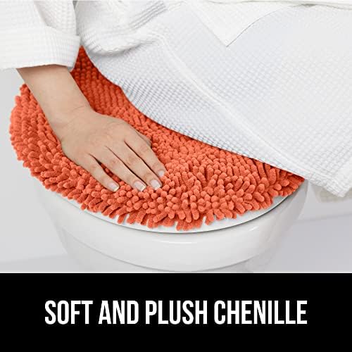 GORILLA GRIP Coral Bath Rug Toilet Lid Cover Bundle