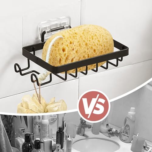 Wome Shower Sponge Holder with 2 Hooks No Drilling 1