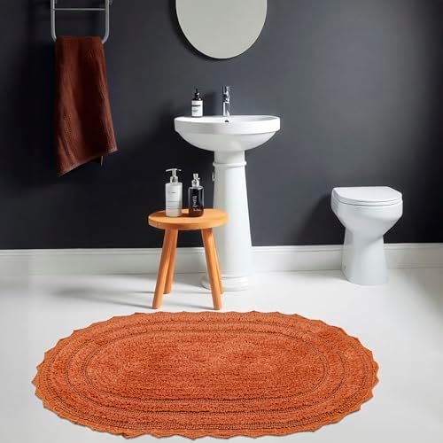 Royal Blaze Reversible Cotton Bath Mat Runner 24x36 Rust