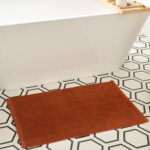 KIBAGA Boho Rug - 100 Cotton Bath Mat with Non-Slip Design