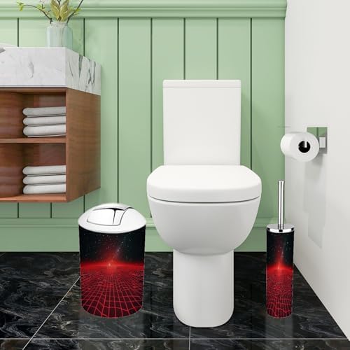 Boho Red Bathroom Accessory Set 6 Piece