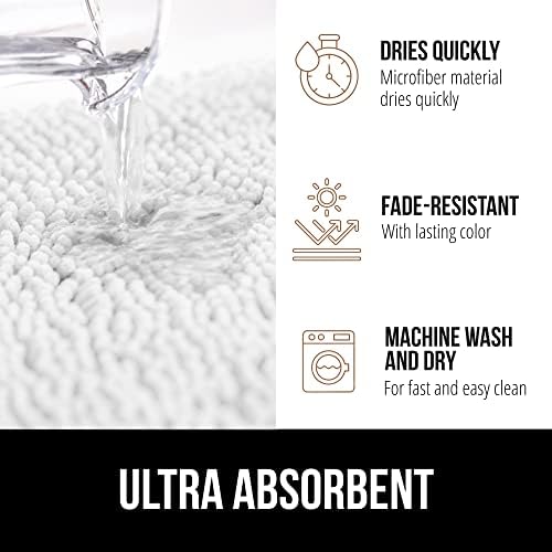 GORILLA GRIP Bath Rug Set and Toilet Mat 2 Items in White